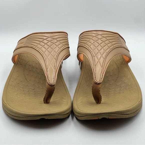 New Balance Wellness Thong Sandals Brown & Orange Women’s Shoe Sz.8 B Flip Flop - Picture 2 of 6